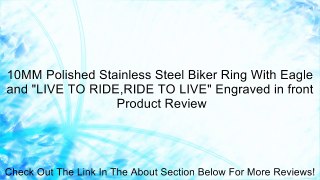 10MM Polished Stainless Steel Biker Ring With Eagle and 