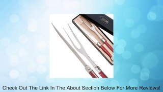 Carving Set Laguiole pearlized red color direct from France Review