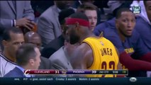 Lebron James Pushes coach David Blatt after a Monster Reverse Dunk