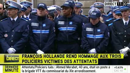 Hommage de François Hollande aux 3 policiers: "Ils sont morts avec courage, bravoure et dignité"