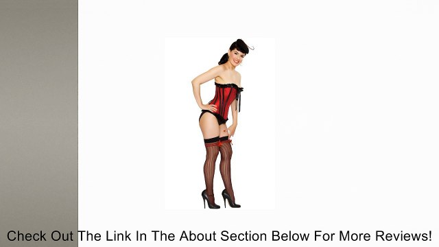 Playgirl Ruby Red Tafetta Full Steel Boned Overbust Corset With Black Ribbon Bow Review