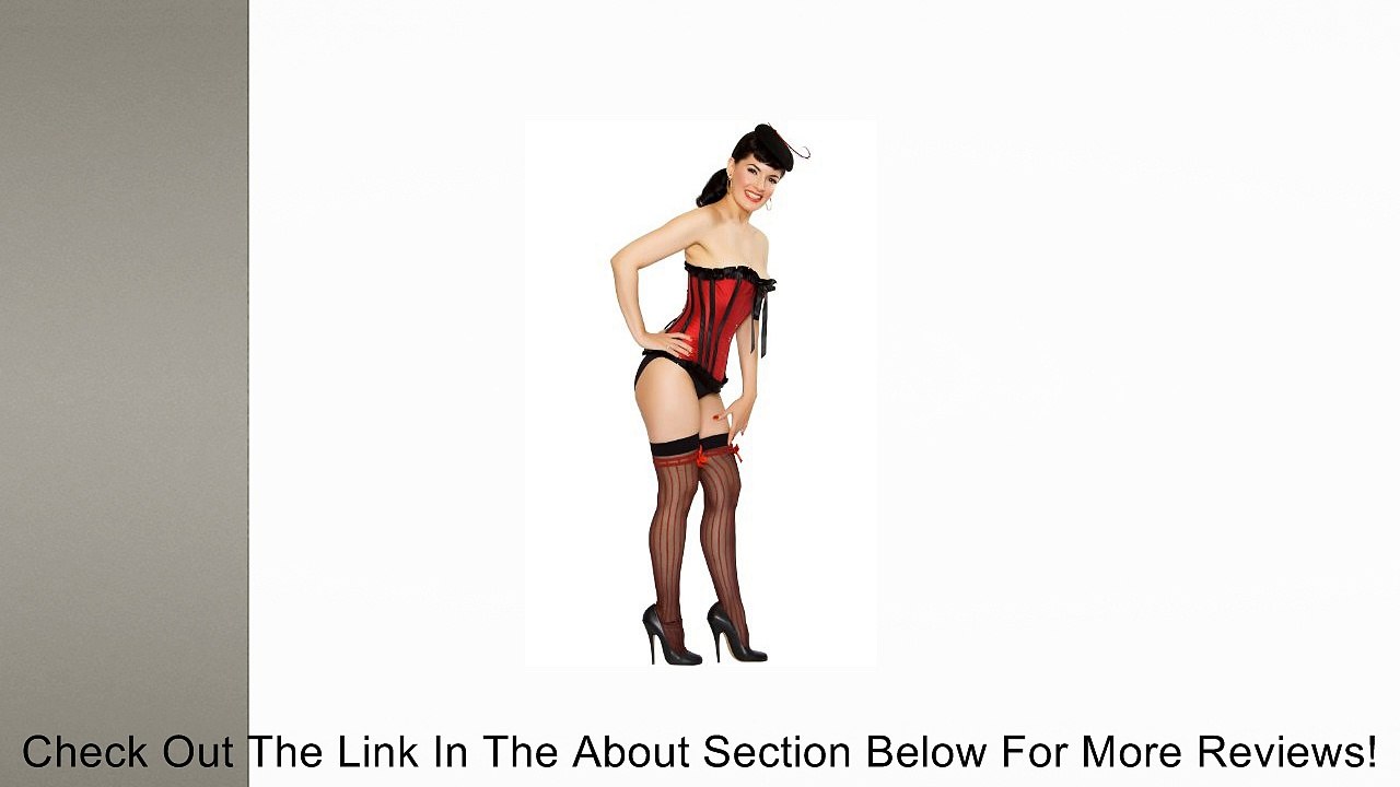 Playgirl Ruby Red Tafetta Full Steel Boned Overbust Corset With Black Ribbon Bow Review