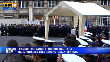 "L'humble honneur des hommes": l'hommage de François Hollande aux policiers tués