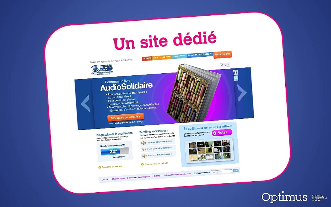 Association Valentin Haüy - association au service des aveugles et des malvoyants, "Livre Audio Solidaire" - septembre 2010