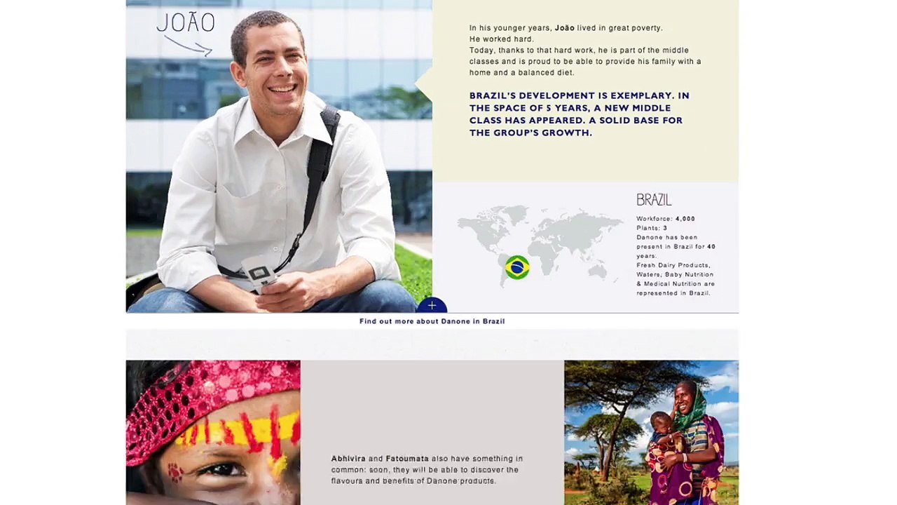 Dagobert pour Danone - produits alimentaires, "Site www.danone.com" - janvier 2014