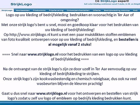 Logo kleding bedrijfskleding bedrukken Ter Aar