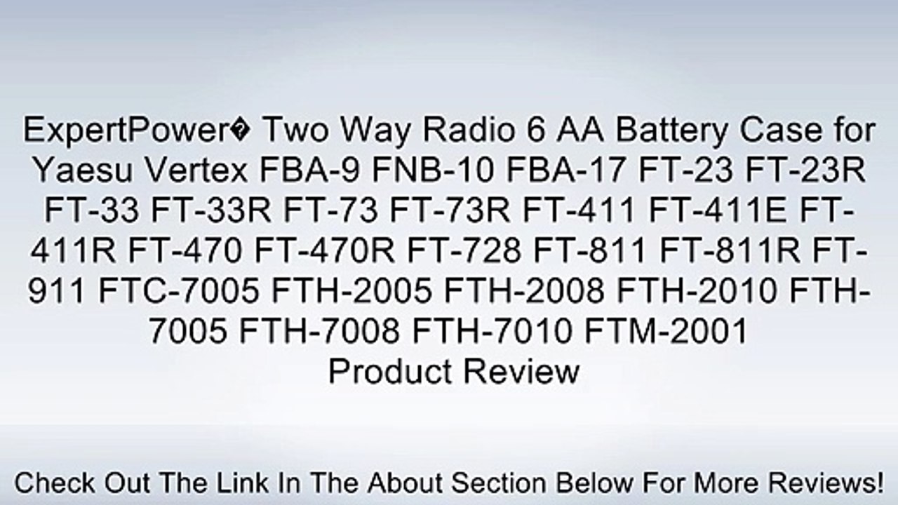 ExpertPower� Two Way Radio 6 AA Battery Case for Yaesu Vertex FBA-9 FNB-10 FBA-17 FT-23 FT-23R FT-33 FT-33R FT-73 FT-73R FT-411 FT-411E FT-411R FT-470 FT-470R FT-728 FT-811 FT-811R FT-911 FTC-7005 FTH-2005 FTH-2008 FTH-2010 FTH-7005 FTH-7008 FTH-7010 FTM-
