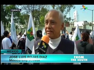 Ayoztinapa supporters protest in front of military bases