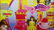 Disney Princess Reunion at Belle Blooming Castle Cinderella, Ariel, Snow White, Aurora Play Doh.