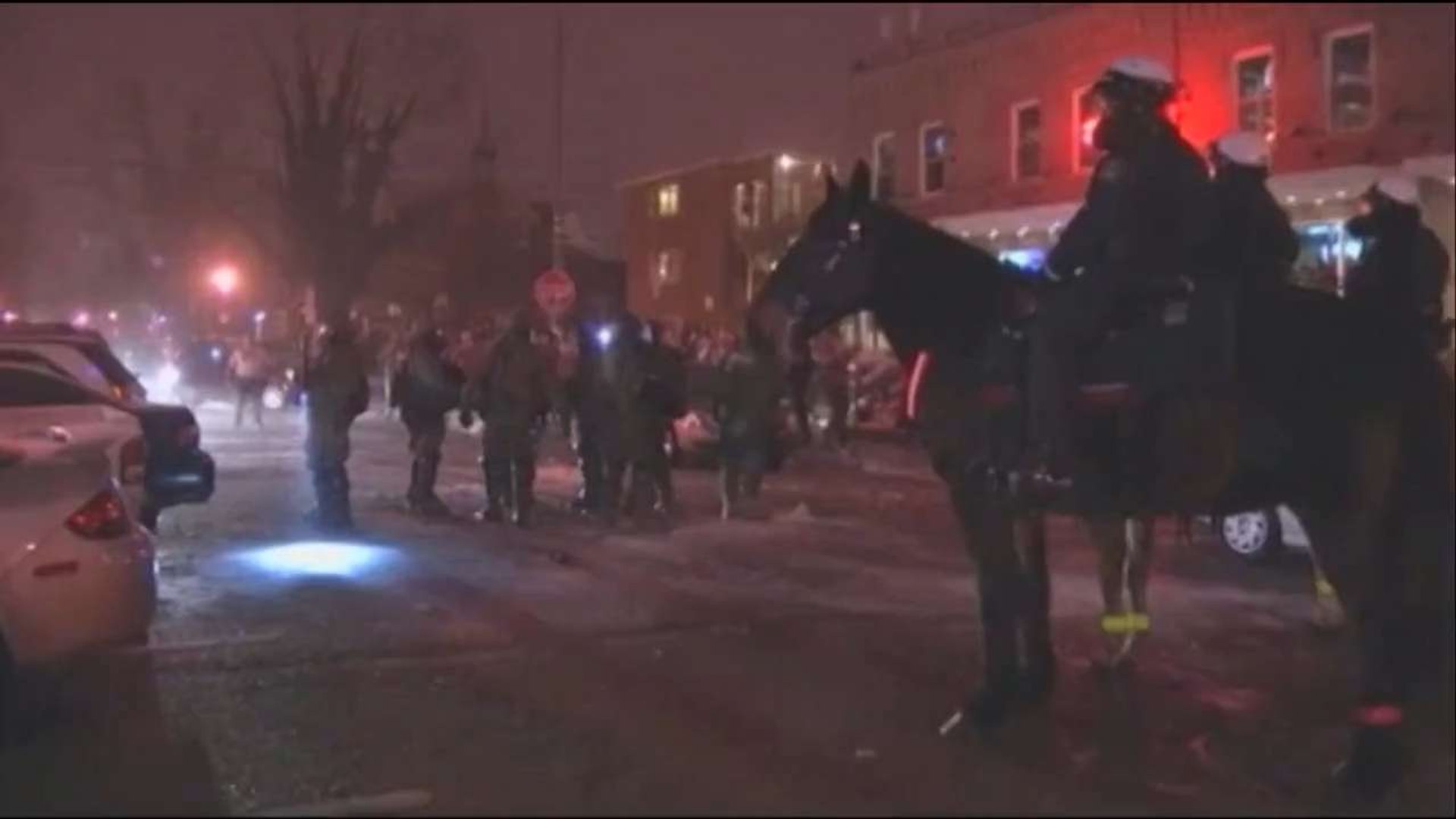 Raw: Police Fire Tear Gas at Ohio State Crowd