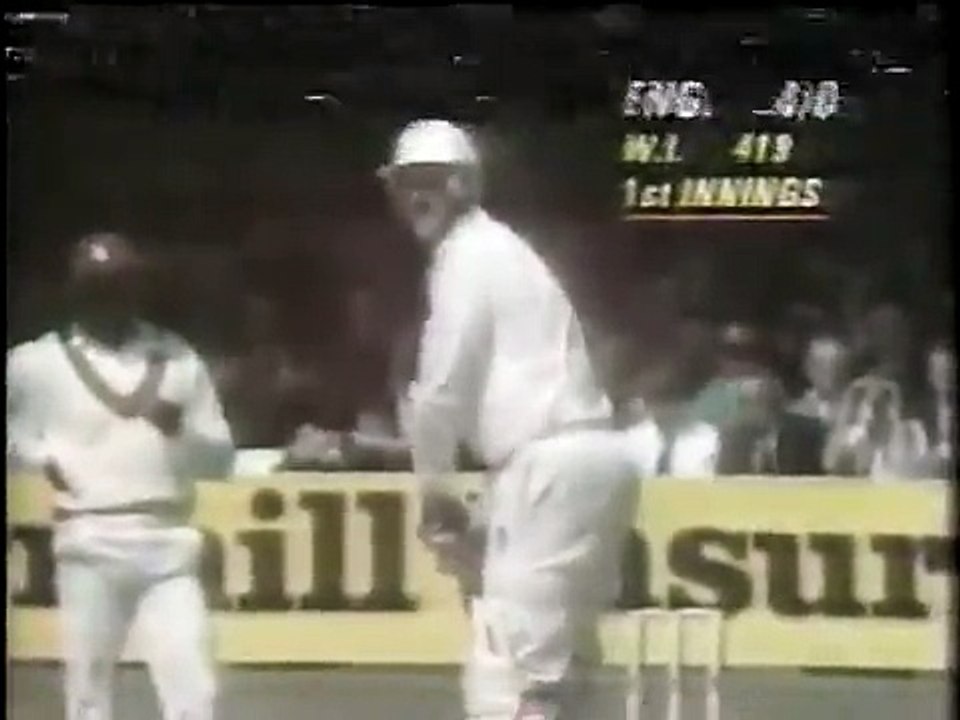 Michael Atherton leaves alone and is bowled by Curtley Ambrose