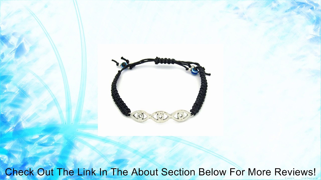 Black Adjustable Braided Triple Evil Eye Knot Bracelet Review