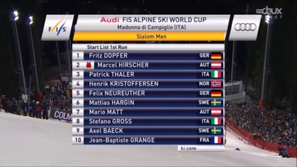 Alpin, Slalom H Madonna di Campiglio, 22 décembre 2014, 1ère manche