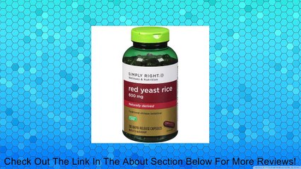 Simply Right Red Yeast Rice Herbal Supplement - 300 ct. Review