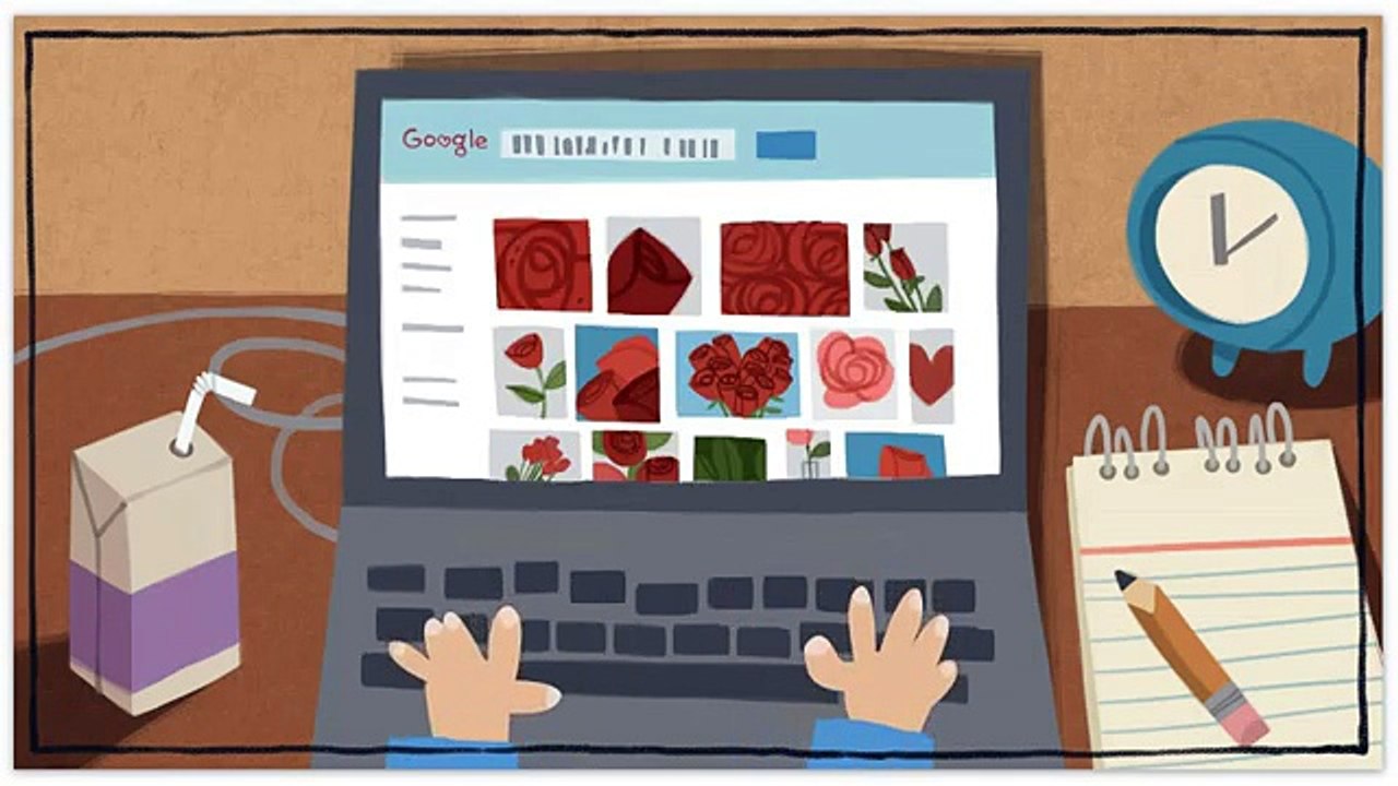 Google - moteur de recherche, "Valentine's Day Google Doodle" - février 2012