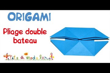 Base pliage origami en double bateau