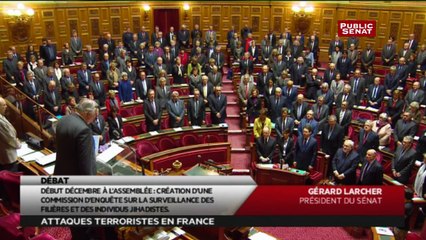 Hommage aux victimes : minute de silence et Marseillaise au Sénat