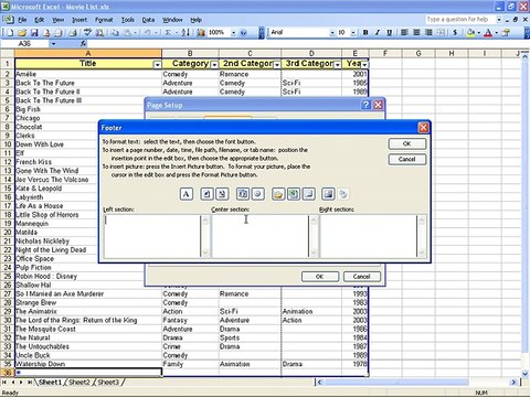 Ms Excel 2003 Training- Headers Footers (Part 21)