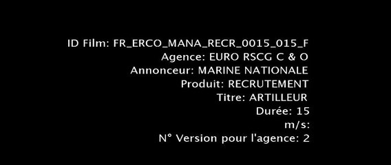 Marine Nationale - recrutement militaire, "Et si vous étiez déjà marin sans le savoir, www.etremarin.fr" - janvier 2012 - 15s Artilleur