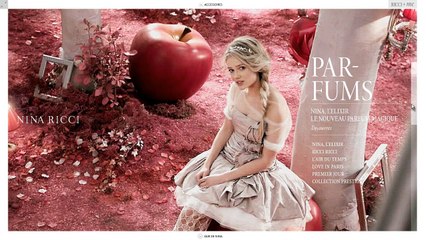 Nina Ricci (PUIG) - parfums, vêtements et accessoires, "Site institutionnel Nina Ricci" - mai 2010