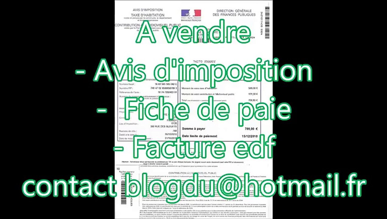 FAUX PAPIERS, CNI PERMIS AVIS FACTURE EDF FICHE DE PAIE DIPLÔME