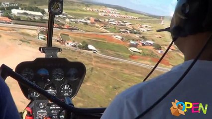 Helicopter crash filmed from inside