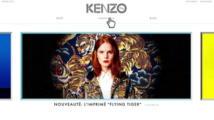 Publicis Modem pour Kenzo - vêtements et accessoires, "Kenzo.com" - janvier 2013