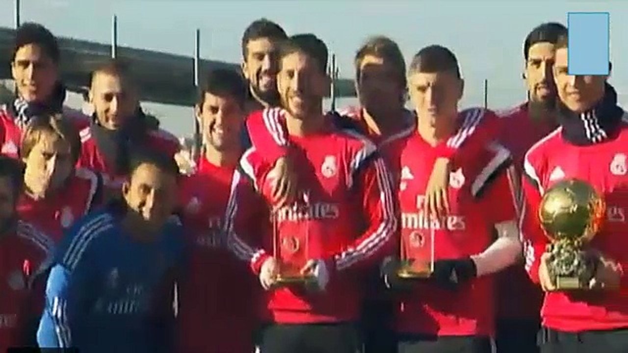 Real Madrid players imitate Cristiano Ronaldo’s funny Yell at FIFA Ballon D'or Award 2014