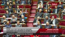 Le Sénat rend hommage aux victimes des attentats contre Charlie Hebdo, de Montrouge et de la porte de Vincennes