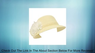 UPF 50+ Ladies Summer 2 Flowers Lace Cloche Bell Bucket Sun Hat Cap 57cm Ivory Review