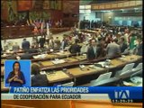 Canciller Patiño se refirió a las prioridades de  cooperación para Ecuador