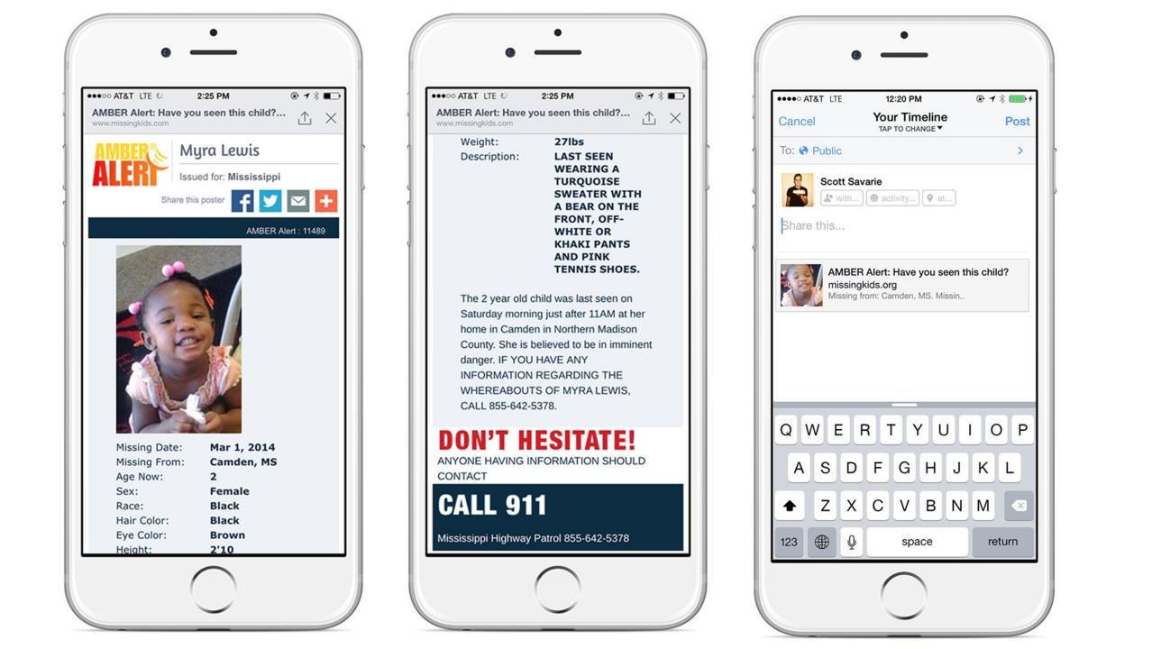 Facebook Will Soon Have Amber Alerts