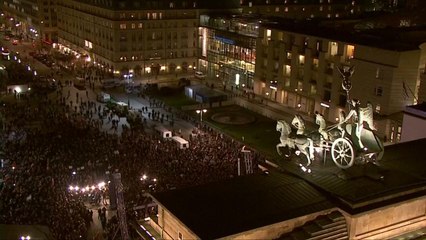 Berlin Holds A Candlelight Vigil In Honor Of Paris Victims