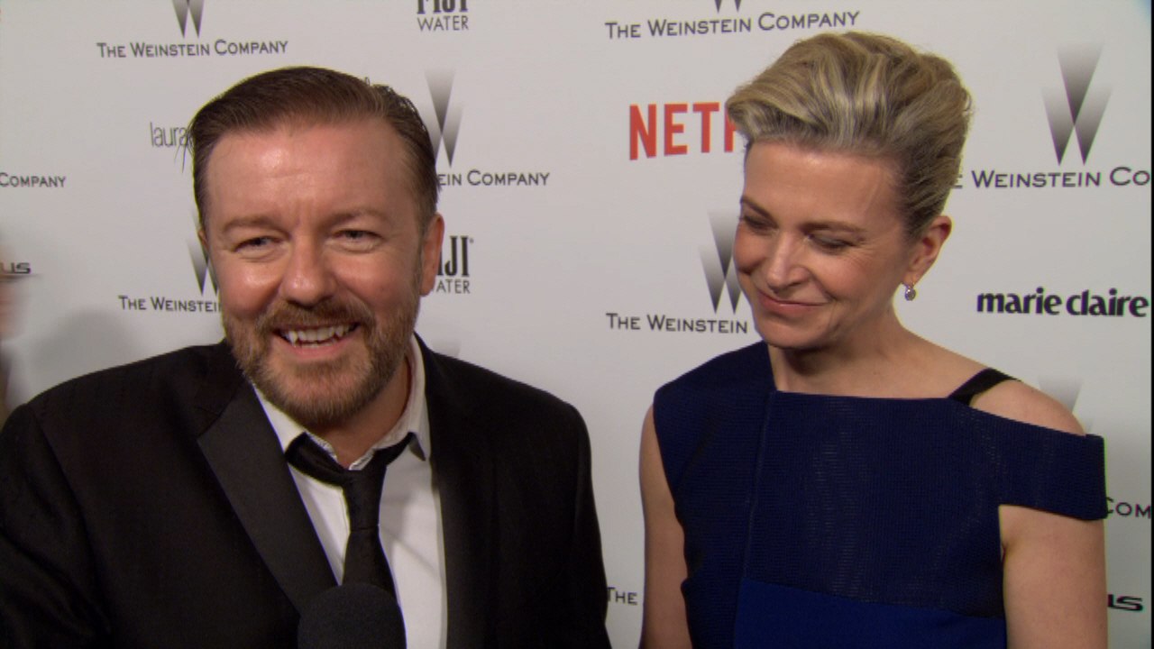 Ricky Gervais and Jane Fallon Together On The Red Carpet