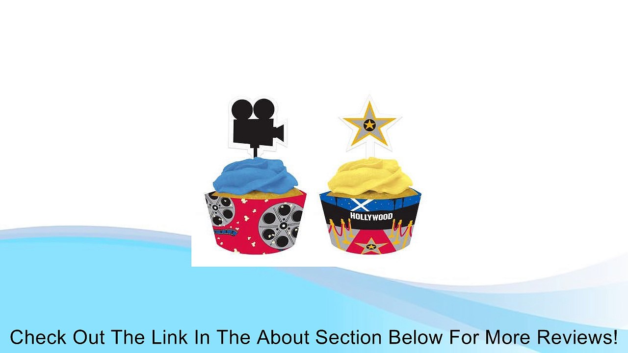 Creative Converting Reel Hollywood Cupcake Pick Decorations with Matching Baking Cup Wrappers, 12 Count Review