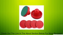 Set of Two Red Air Hockey Pushers and Four Red Pucks Review