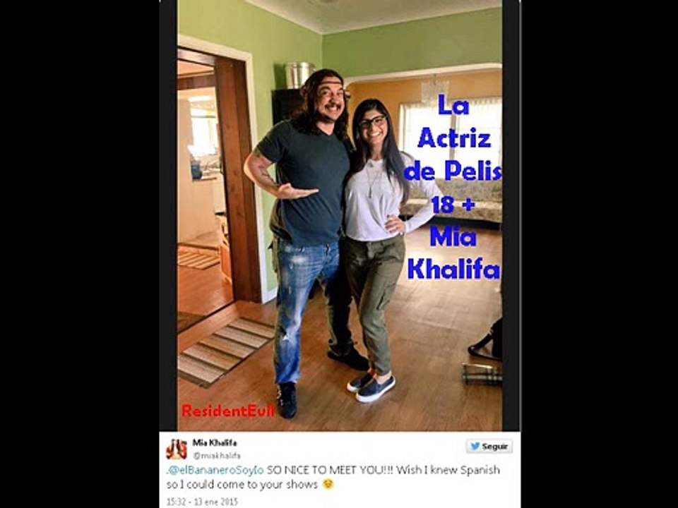 El bananero y Mia Khalifa ( La actriz de cine para adultos)