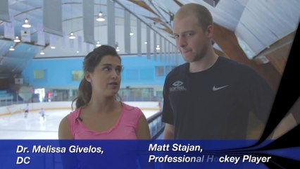 Matt Stajan of the Calgary Flames talks with Athlete's Care