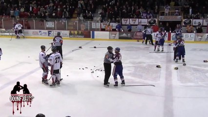 Hockey Brawl in Warm-ups : Laval vs St George LNAH - January 11 2015