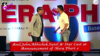 Anil,John,Abhishek,Sunil & Star Cast at  Announcement of 'Hera Pheri 3'
