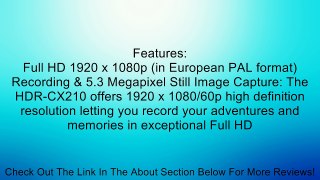 Sony HDR-CX210E Full HD - PAL - Camcorder, 8GB Flash Memory, 25x Optical Zoom, 1920x1080/60p Recording, 2.7