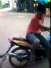 Balloons Fill Up With The Motorbike