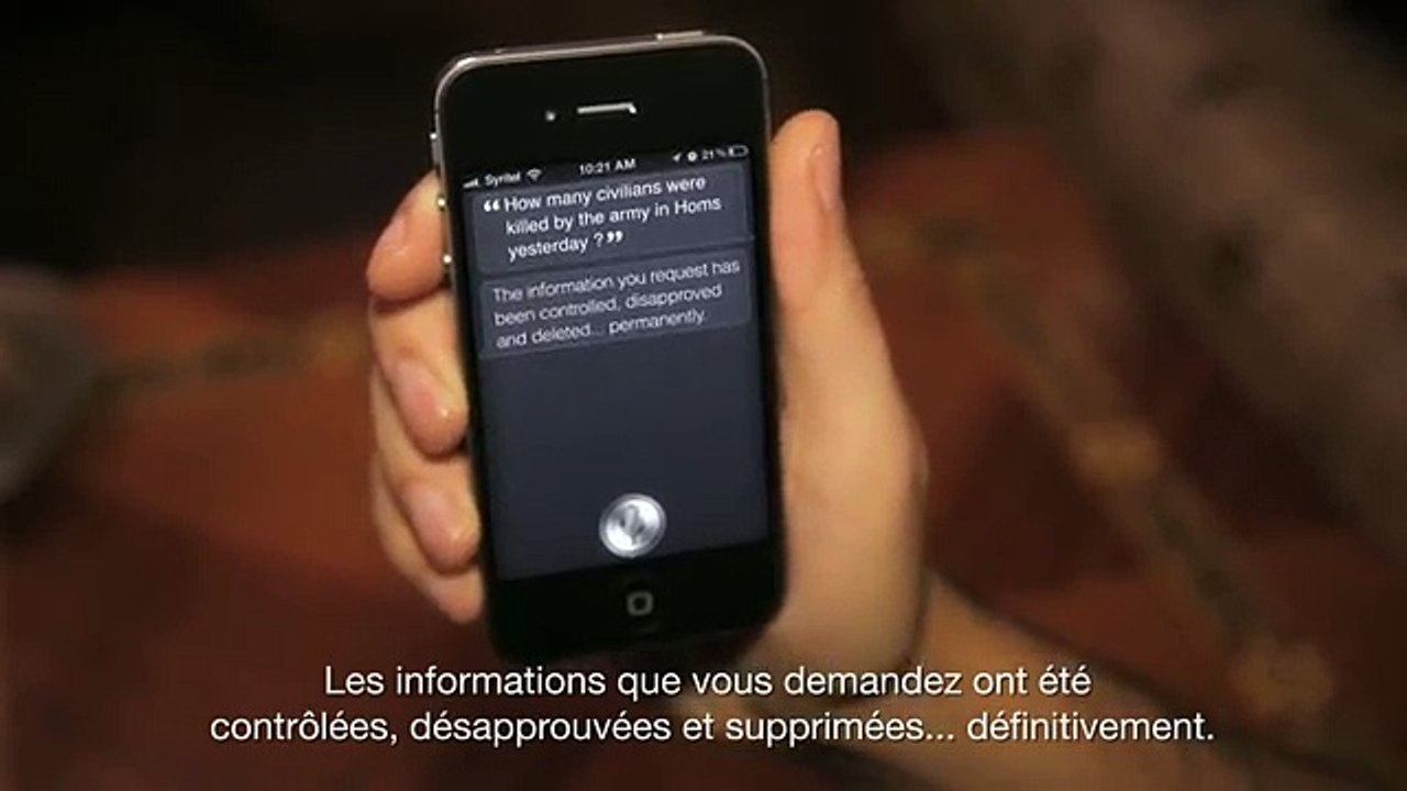 Reporters sans Frontières (RSF) - association pour la liberté de la presse, "Siri vs Syrie" - janvier 2012