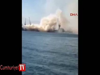 İskenderun körfezinde  gemi yangını
