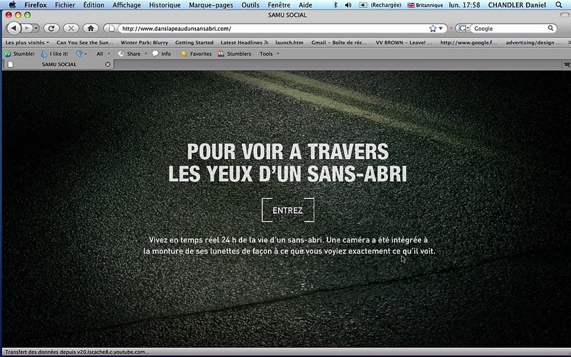 Samu social - aide aux personnes sans abris - avril 2010 - "24h dans la peau d'un SDF", www.danslapeaudunsansabri.com