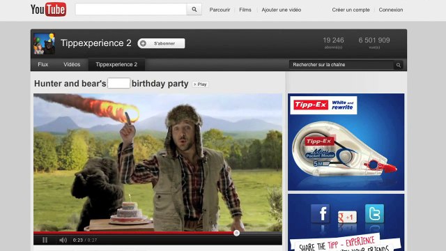 Tipp-ex (Bic) - blanc correcteur, The Hunter and Bear's 2012 Birthday Party, youtube.com/Tippexperience2 - avril 2012