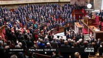 French parliament spontaneously breaks into national anthem in honour of attack victims