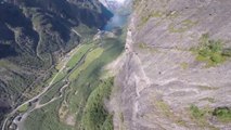Wingsuit proximity flying over amazing Norway