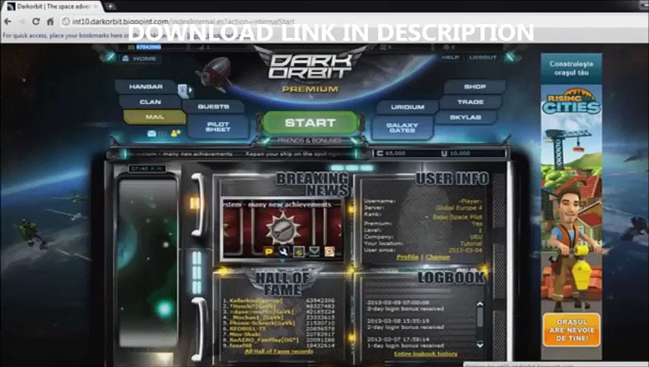 Dark Orbit Uridium hack 2015 no surveys no passwords