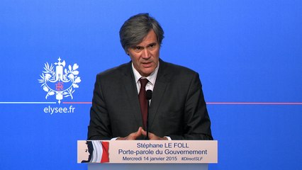 Point de presse de Stéphane Le Foll, porte-parole du Gouvernement, le 14 janvier 2015
